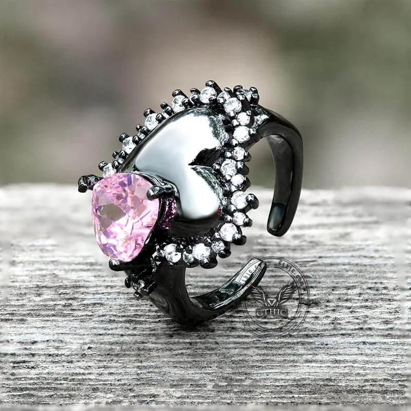 Double Hearts Alloy Open Ring sold by GTHIC product image thumbnail 4