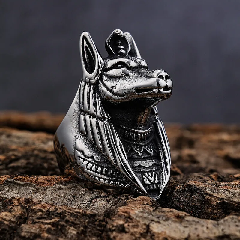 Anubis Stainless Steel Egyptian Mythology Ring sold by GTHIC product image thumbnail 3