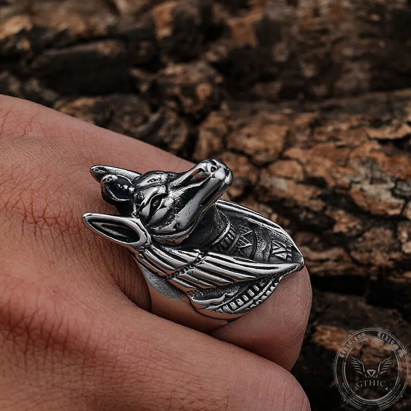 Anubis Stainless Steel Egyptian Mythology Ring sold by GTHIC product image thumbnail 2
