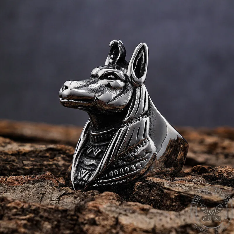Anubis Stainless Steel Egyptian Mythology Ring sold by GTHIC