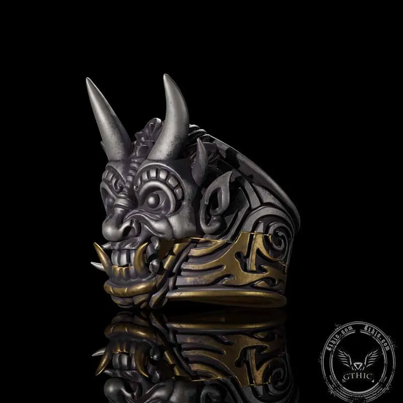 Demon Cyber Oni Mask Sterling Silver Ring sold by GTHIC product image thumbnail 5