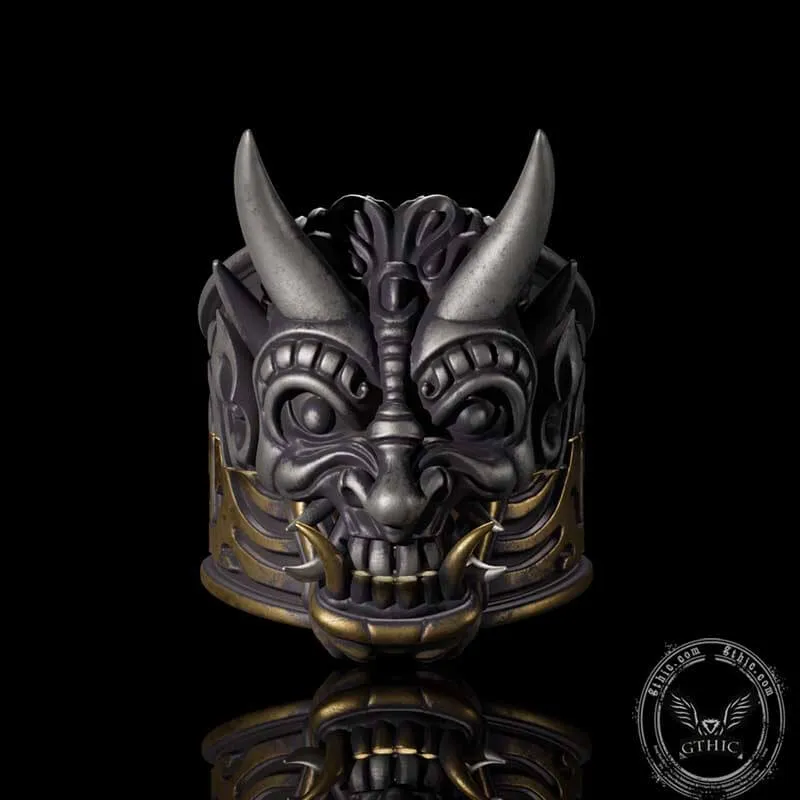 Demon Cyber Oni Mask Sterling Silver Ring sold by GTHIC product image thumbnail 4
