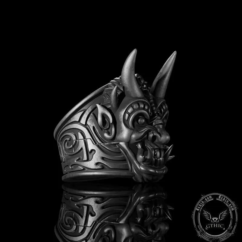 Demon Cyber Oni Mask Sterling Silver Ring sold by GTHIC product image thumbnail 2