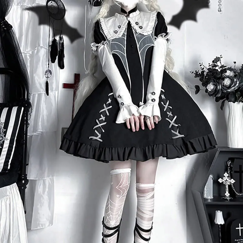 Black Spider Witch Lolita OP Dress sold by GTHIC product image thumbnail 2