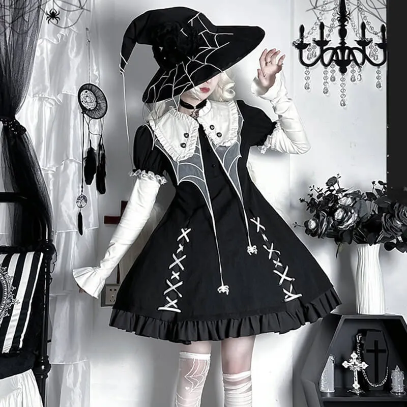 Black Spider Witch Lolita OP Dress sold by GTHIC