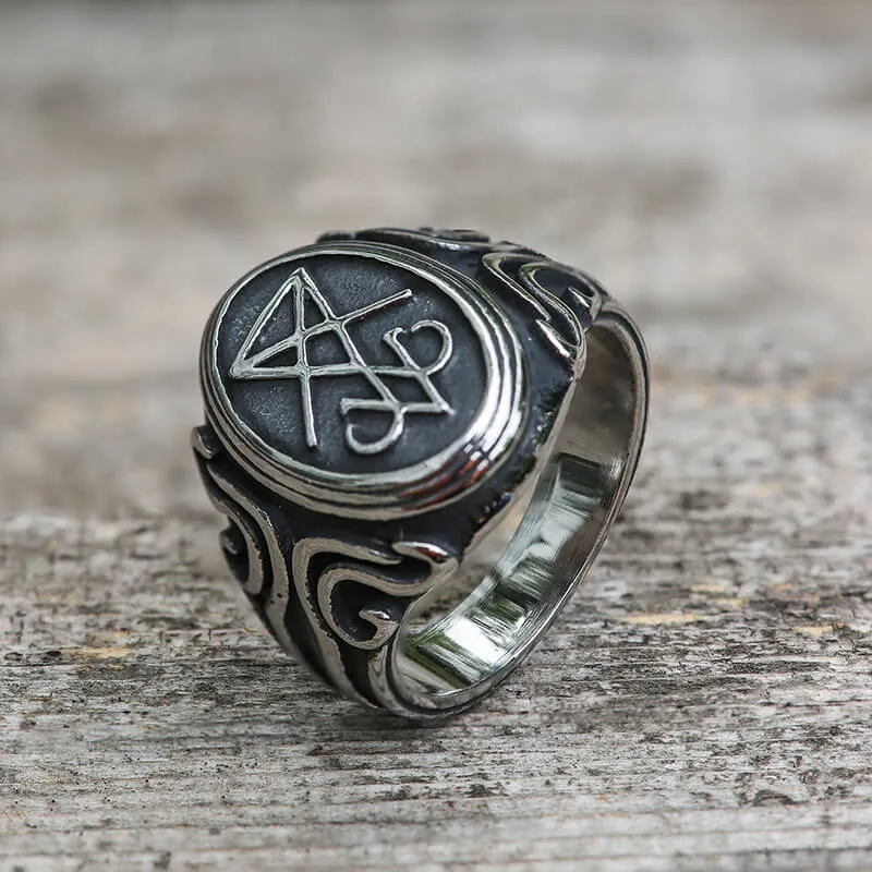 Retro Sigil of Lucifer Stainless Steel Ring sold by GTHIC product image thumbnail 3