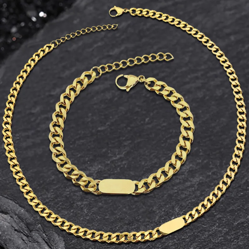 Cuban Classic Stainless Steel Chain Set sold by GTHIC product image thumbnail 2