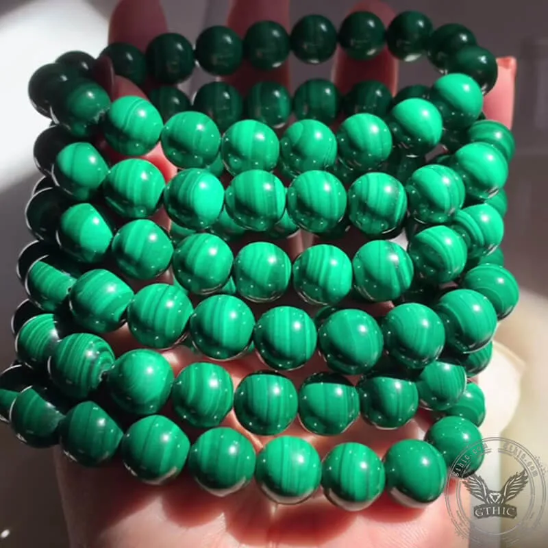 Vintage Malachite Beads Adjustable Bracelet sold by GTHIC product image thumbnail 3