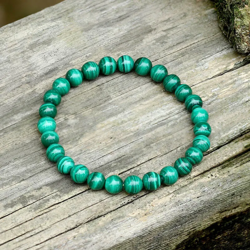 Vintage Malachite Beads Adjustable Bracelet sold by GTHIC