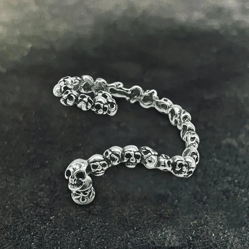 Punk Skulls Stainless Steel Ear Cuff Earrings sold by GTHIC