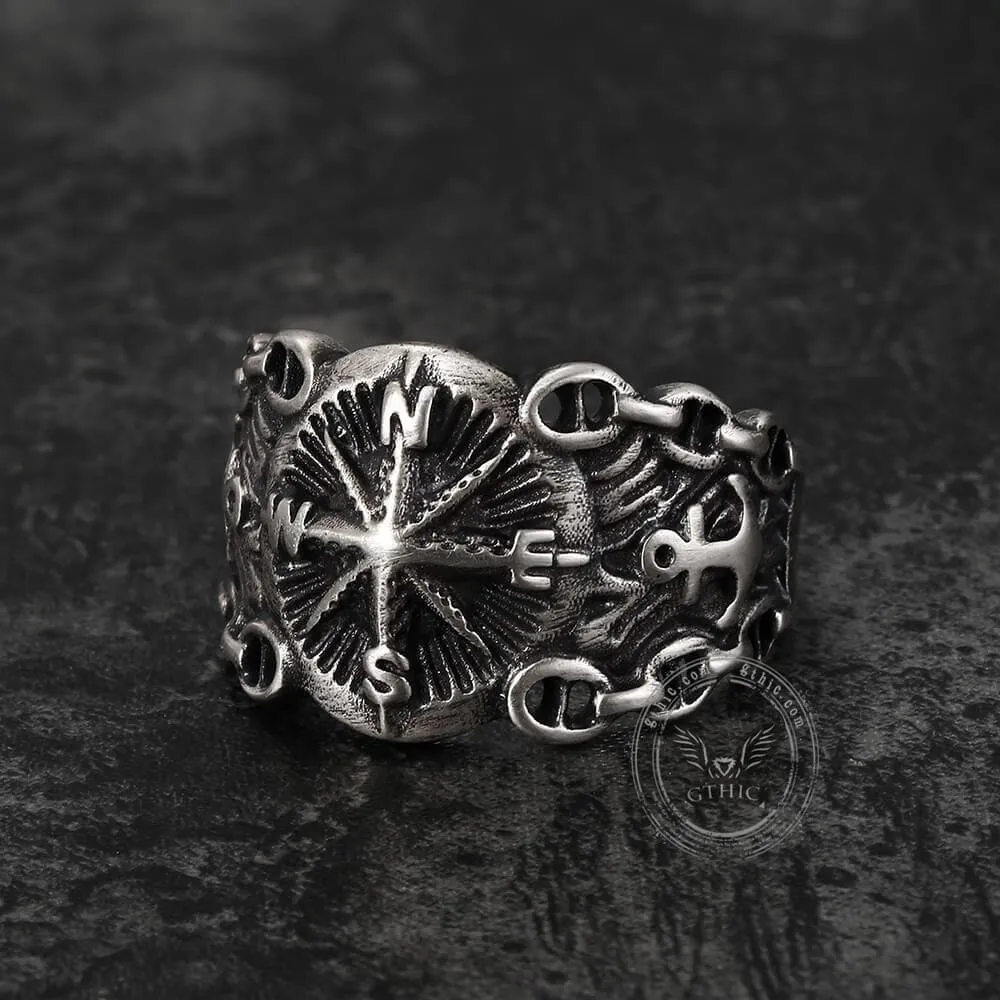 Vintage Northern Pirate Compass Sterling Silver Marine Ring sold by GTHIC product image thumbnail 2