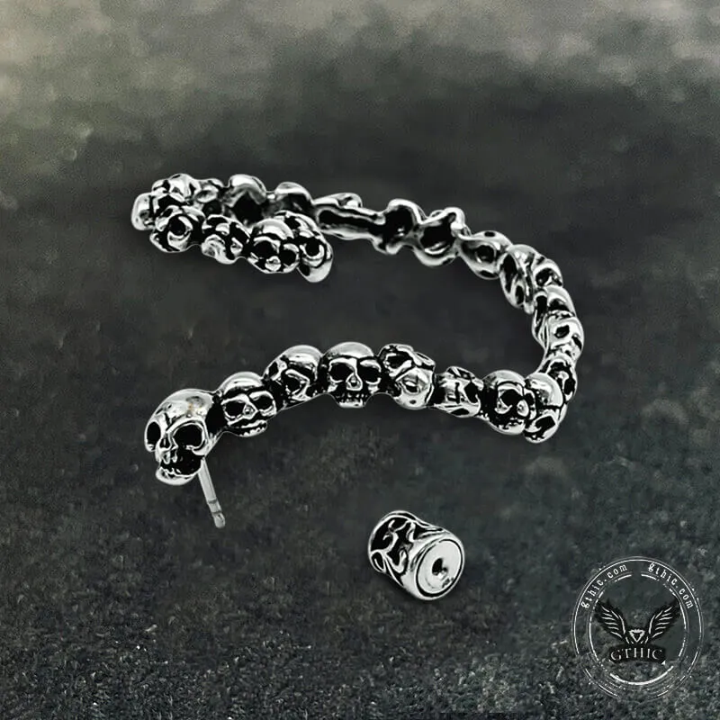 Punk Skulls Stainless Steel Ear Cuff Earrings sold by GTHIC product image thumbnail 4