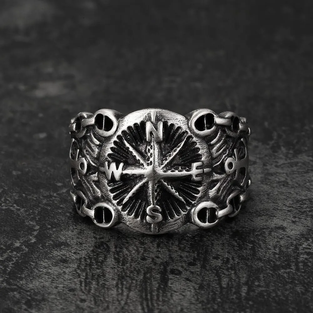 Vintage Northern Pirate Compass Sterling Silver Marine Ring sold by GTHIC