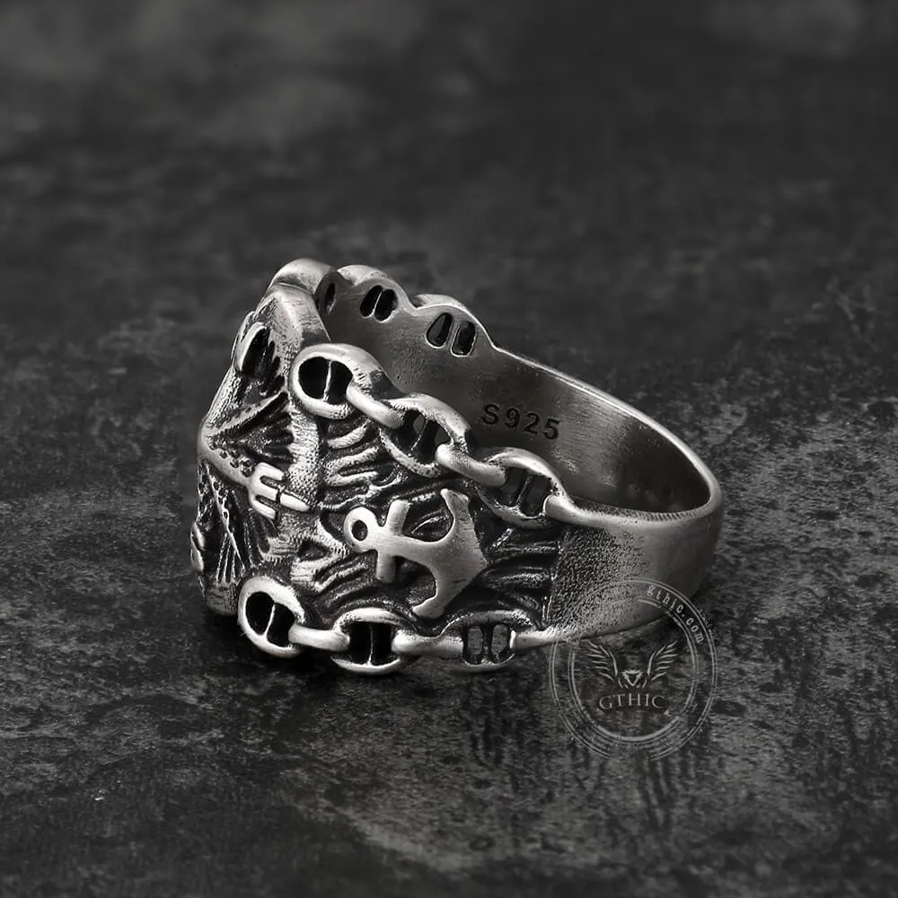 Vintage Northern Pirate Compass Sterling Silver Marine Ring sold by GTHIC product image thumbnail 4
