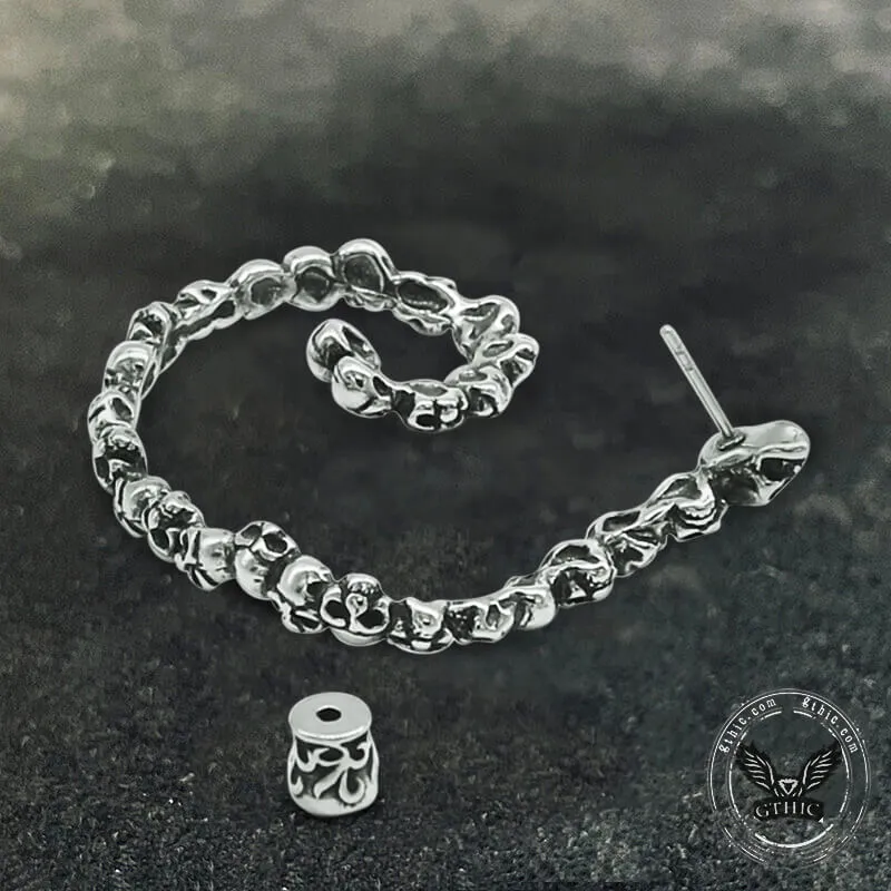 Punk Skulls Stainless Steel Ear Cuff Earrings sold by GTHIC product image thumbnail 3