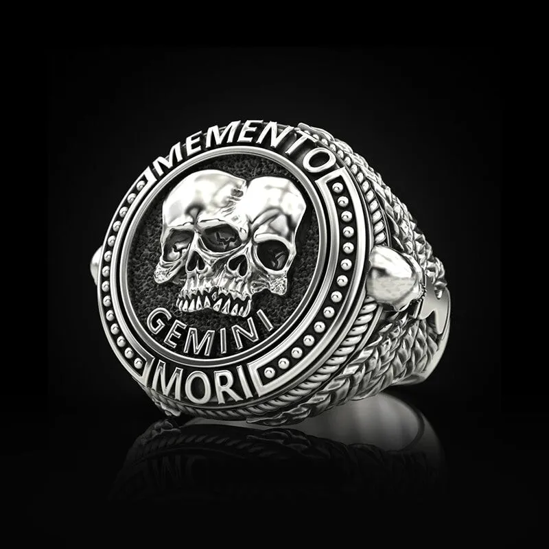 12 Constellations Zodiac Sign Sterling Silver Skull Ring sold by GTHIC product image thumbnail 5