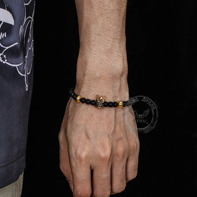 Diamond Crown Stainless Steel Bead Bracelet sold by GTHIC product image thumbnail 2