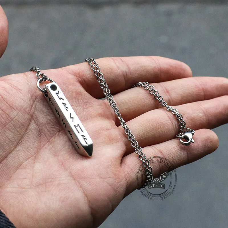 Viking Runes Geometric Stainless Steel Pendant sold by GTHIC product image thumbnail 3