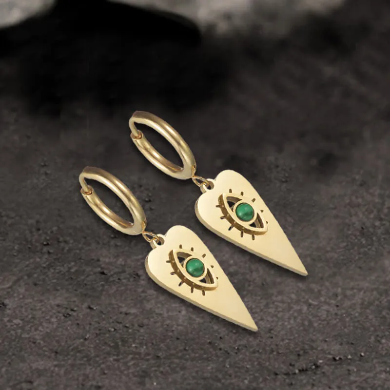 Heart-shaped Evil Eye Stainless Steel Earrings sold by GTHIC