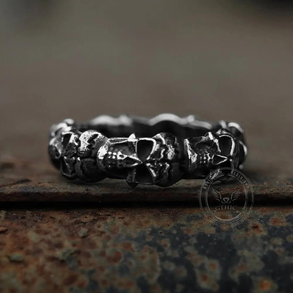 Surrounded Stainless Steel Skull Ring sold by GTHIC product image thumbnail 4