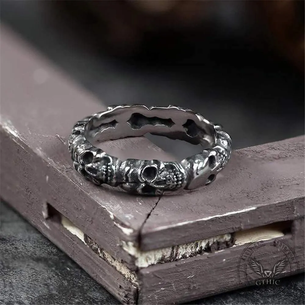 Surrounded Stainless Steel Skull Ring sold by GTHIC product image thumbnail 5