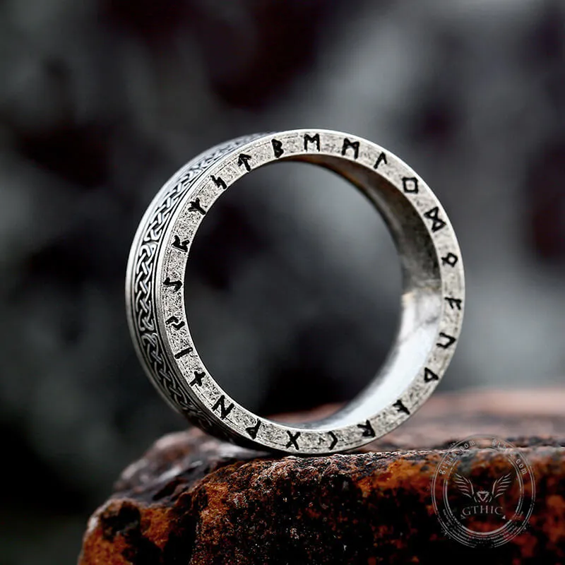 Retro Runes Celtic Knot Stainless Steel Ring sold by GTHIC product image thumbnail 4