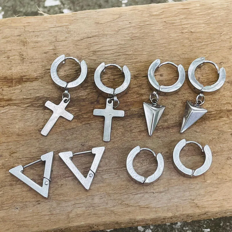 Geometric Stainless Steel Hoop Earrings sold by GTHIC