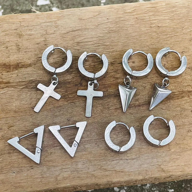 Geometric Stainless Steel Hoop Earrings sold by GTHIC