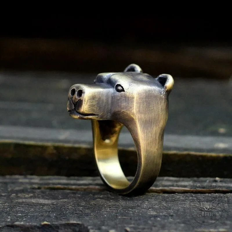 Black Bear Brass Sterling Silver Animal Ring sold by GTHIC product image thumbnail 3