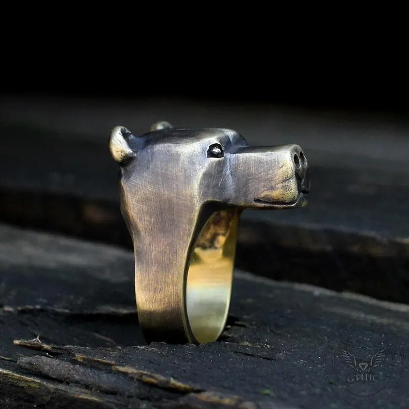Black Bear Brass Sterling Silver Animal Ring sold by GTHIC product image thumbnail 4
