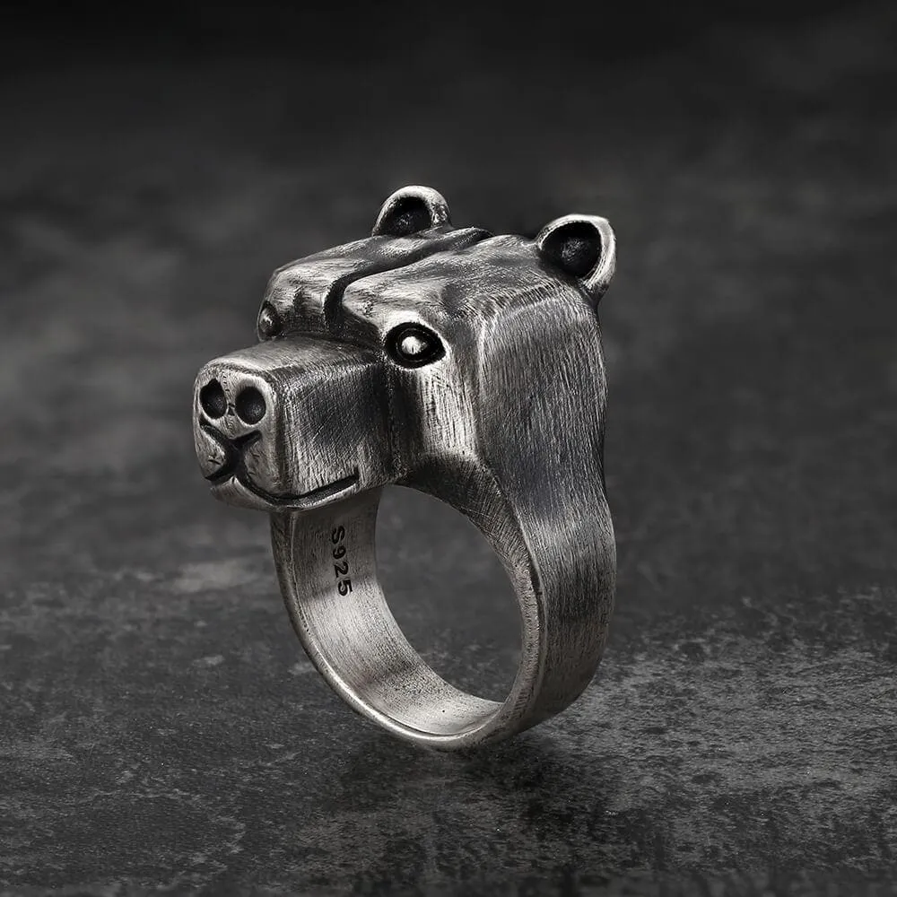 Black Bear Brass Sterling Silver Animal Ring sold by GTHIC product image thumbnail 2
