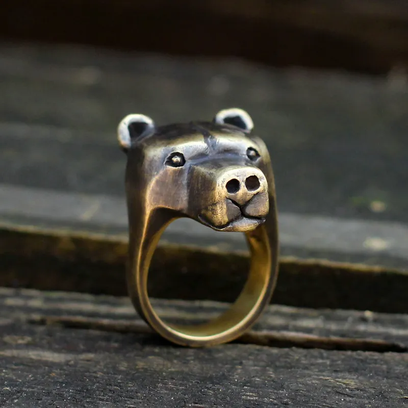 Black Bear Brass Sterling Silver Animal Ring sold by GTHIC product image thumbnail 5