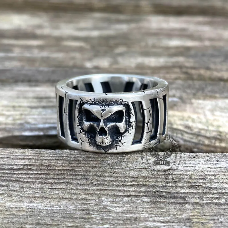 Out Of The Cage Sterling Silver Skull Ring sold by GTHIC product image thumbnail 2