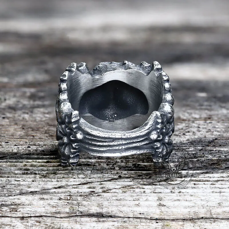 Mexican Flower Stainless Steel Sugar Skull Ring sold by GTHIC product image thumbnail 5