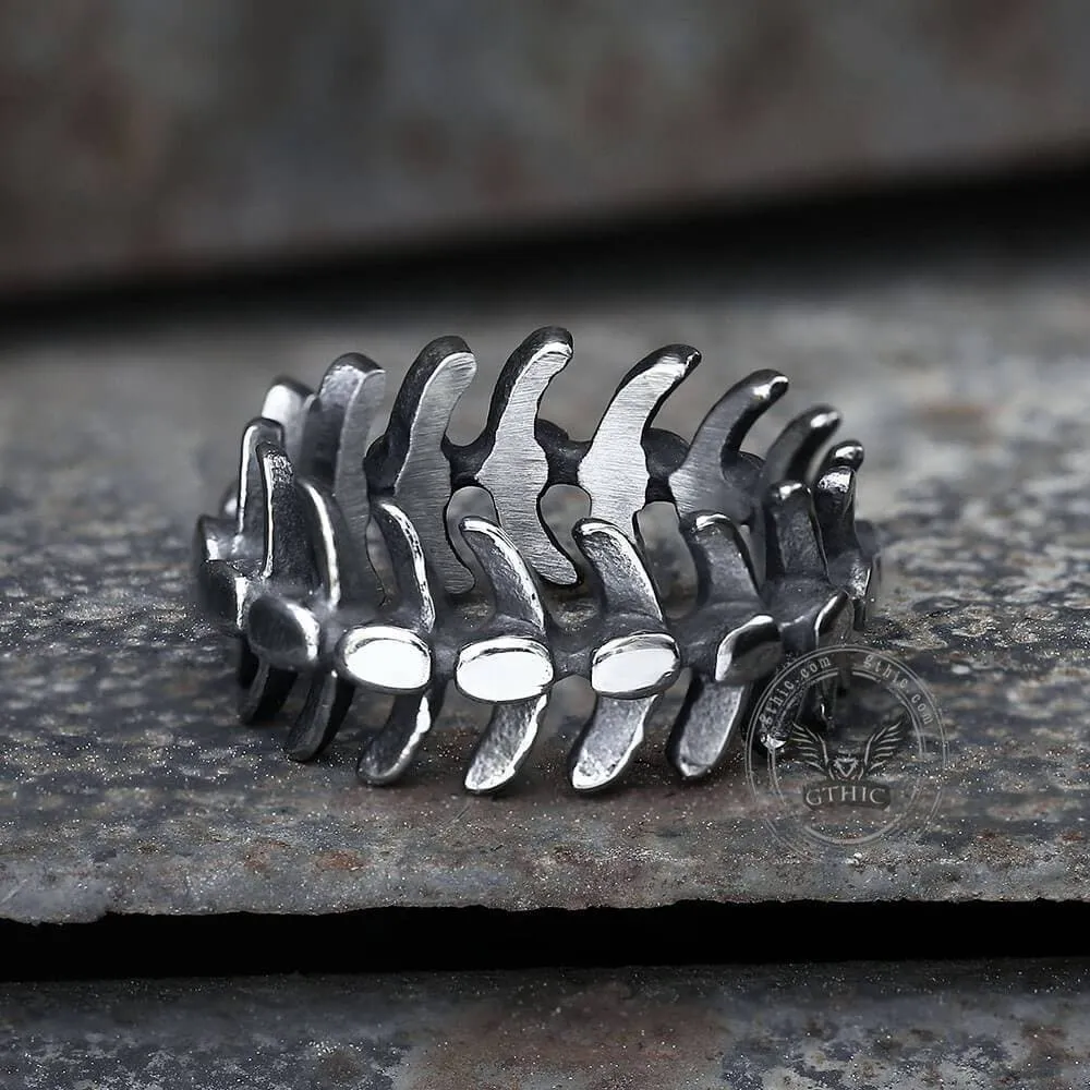 Fishbone Stainless Steel Vertebrae Ring sold by GTHIC product image thumbnail 3