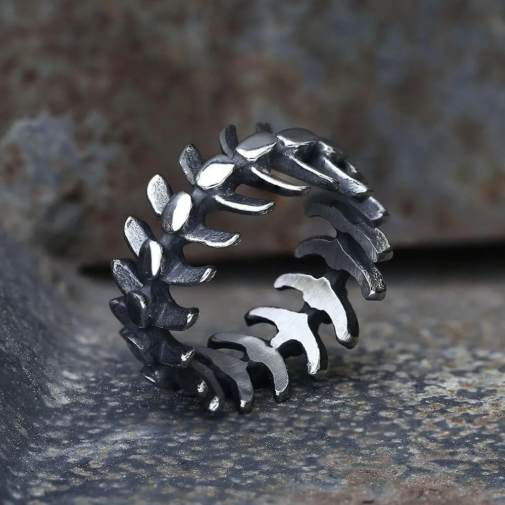 Fishbone Stainless Steel Vertebrae Ring sold by GTHIC