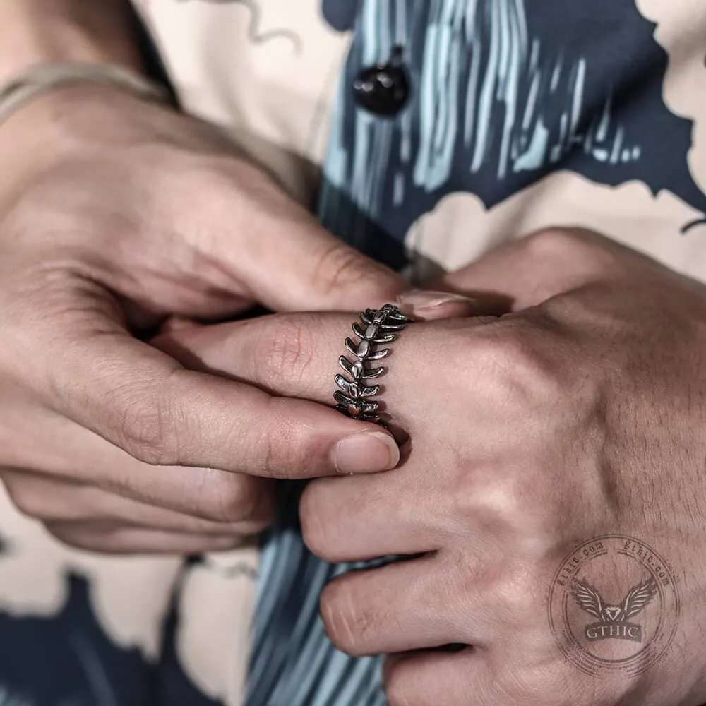 Fishbone Stainless Steel Vertebrae Ring sold by GTHIC product image thumbnail 2