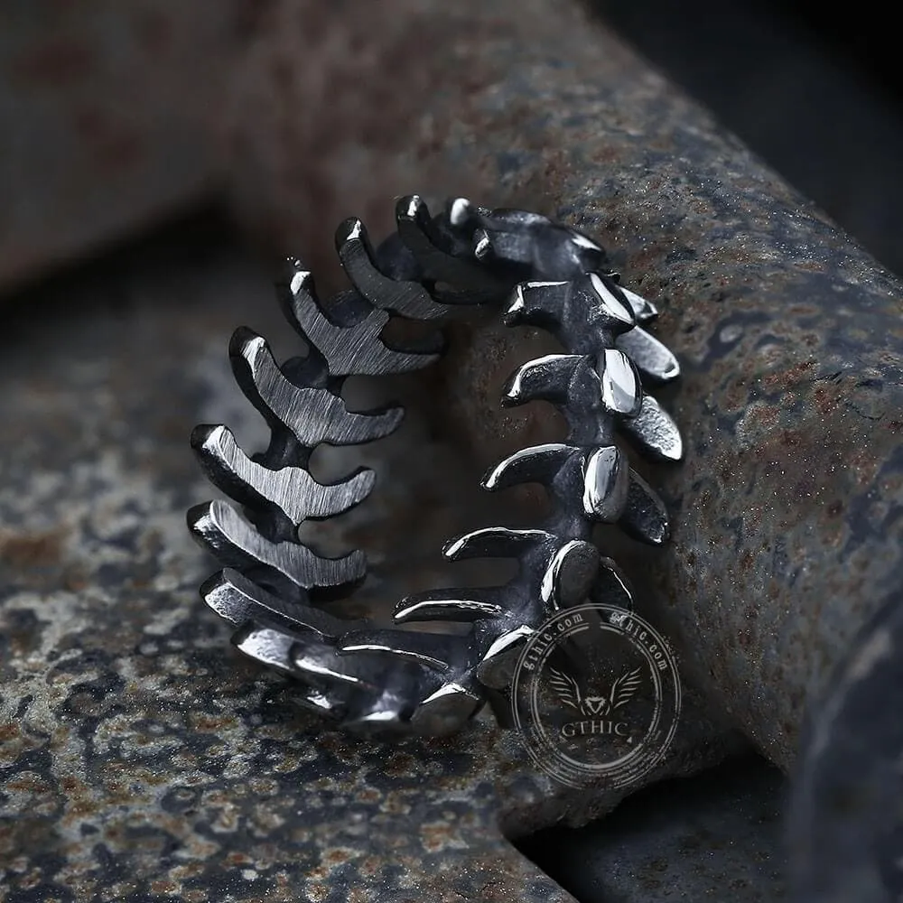 Fishbone Stainless Steel Vertebrae Ring sold by GTHIC product image thumbnail 5