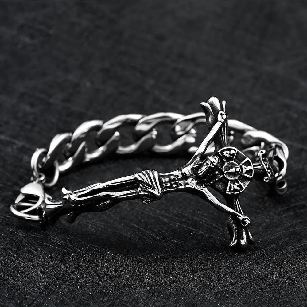 Jesus' Suffering Cross Stainless Steel Bracelet sold by GTHIC product image thumbnail 3