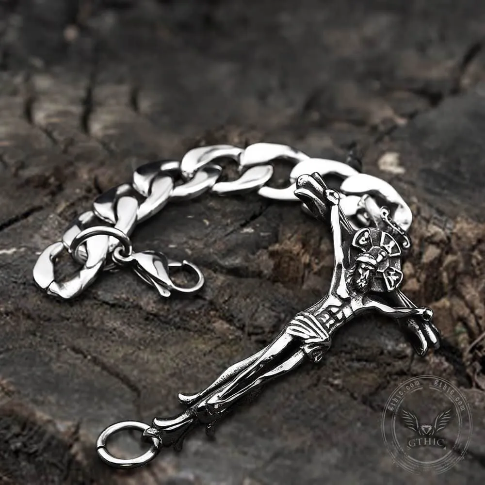 Jesus' Suffering Cross Stainless Steel Bracelet sold by GTHIC product image thumbnail 4