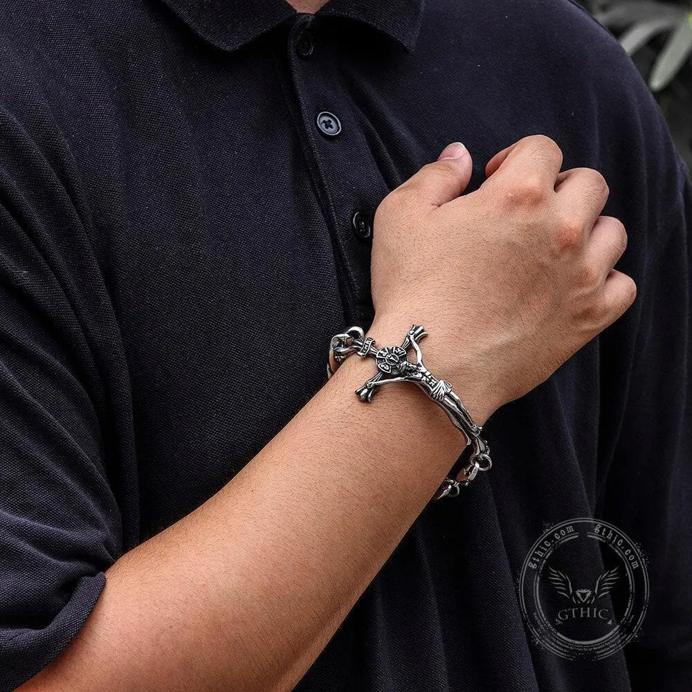 Jesus' Suffering Cross Stainless Steel Bracelet sold by GTHIC product image thumbnail 2