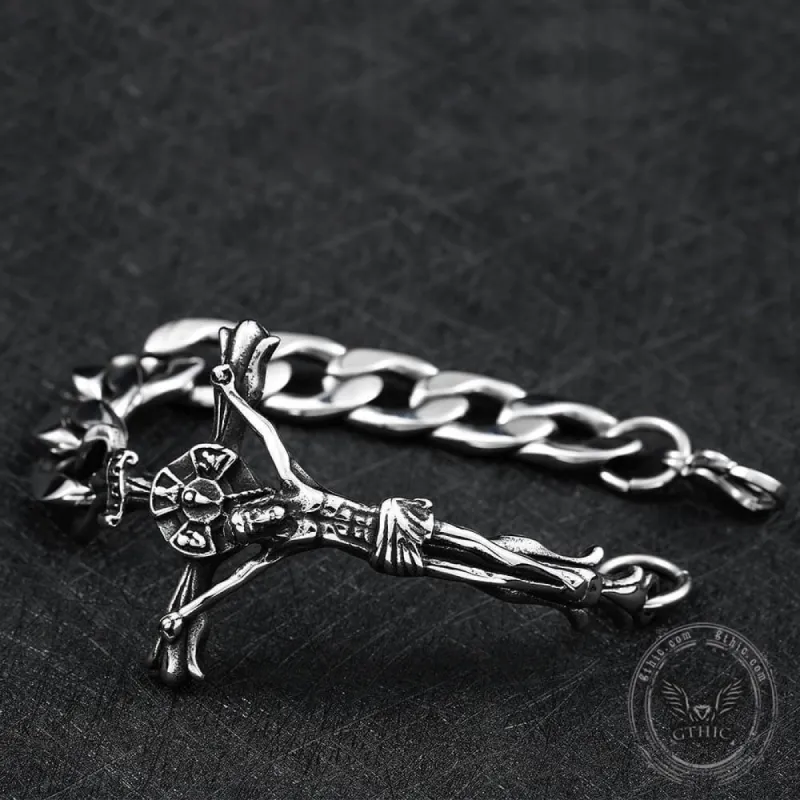 Jesus' Suffering Cross Stainless Steel Bracelet sold by GTHIC