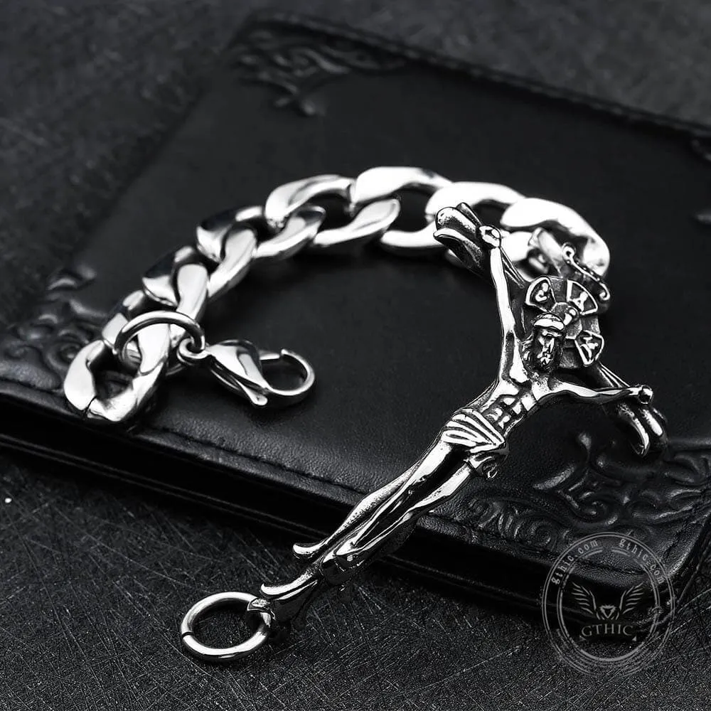 Jesus' Suffering Cross Stainless Steel Bracelet sold by GTHIC product image thumbnail 5