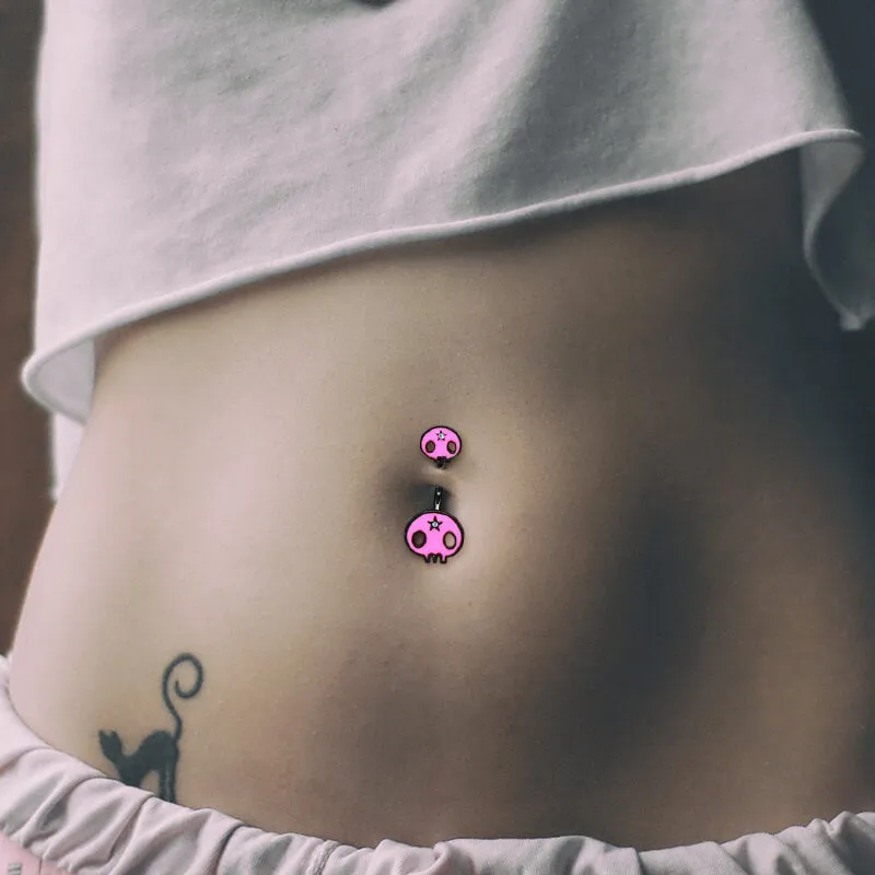Punk Devil Lips Skull Zinc Belly Button Ring sold by GTHIC product image thumbnail 2