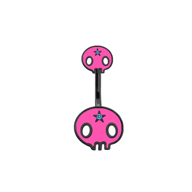 Punk Devil Lips Skull Zinc Belly Button Ring sold by GTHIC product image thumbnail 3