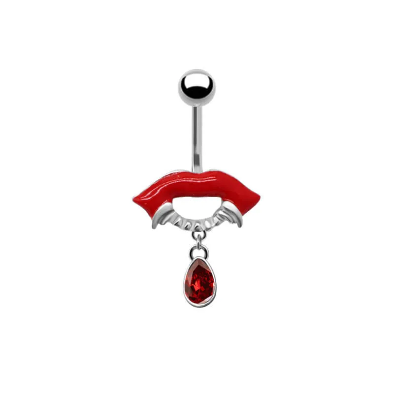 Punk Devil Lips Skull Zinc Belly Button Ring sold by GTHIC product image thumbnail 5
