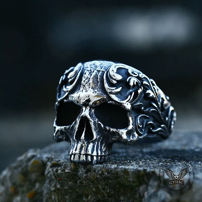Vintage Pattern Stainless Steel Skull Ring sold by GTHIC product image thumbnail 4