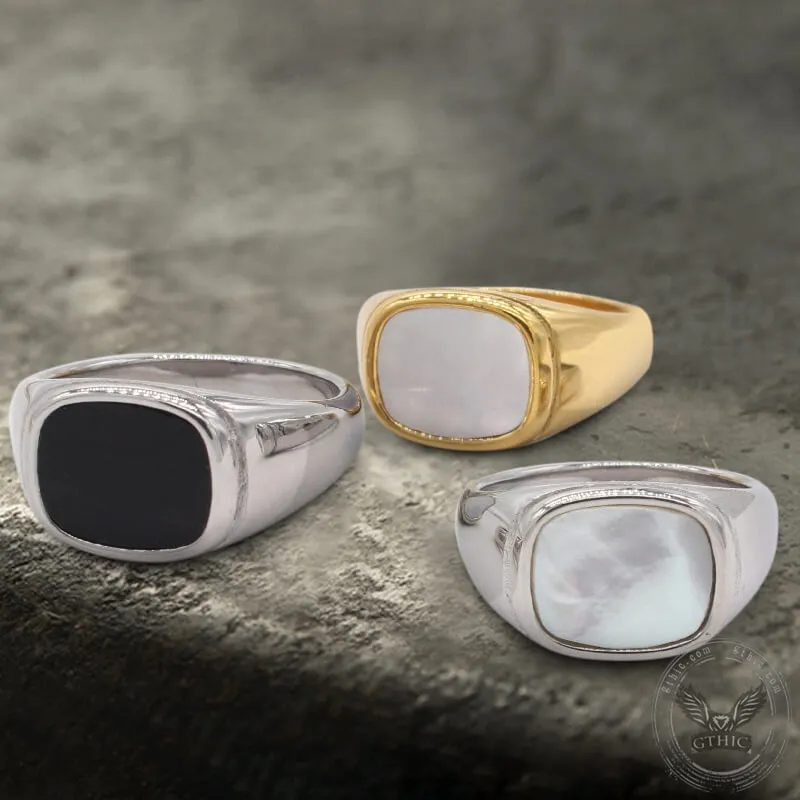 Square Shell Stainless Steel Minimalism Ring sold by GTHIC