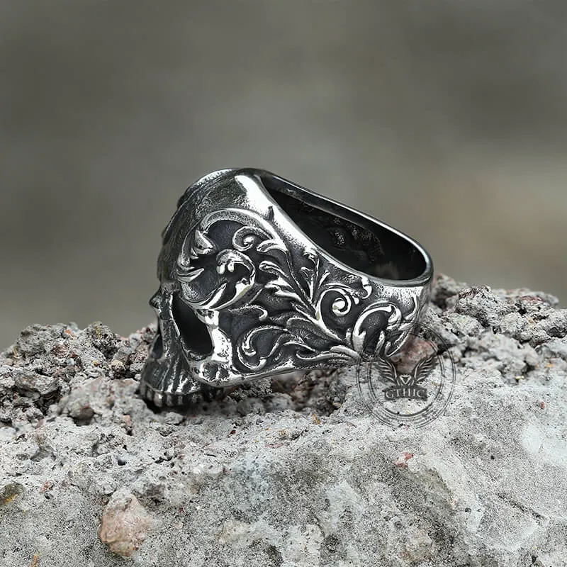Vintage Pattern Stainless Steel Skull Ring sold by GTHIC product image thumbnail 5