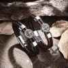 Rudder Stainless Steel Leather Marine Bracelet sold by GTHIC